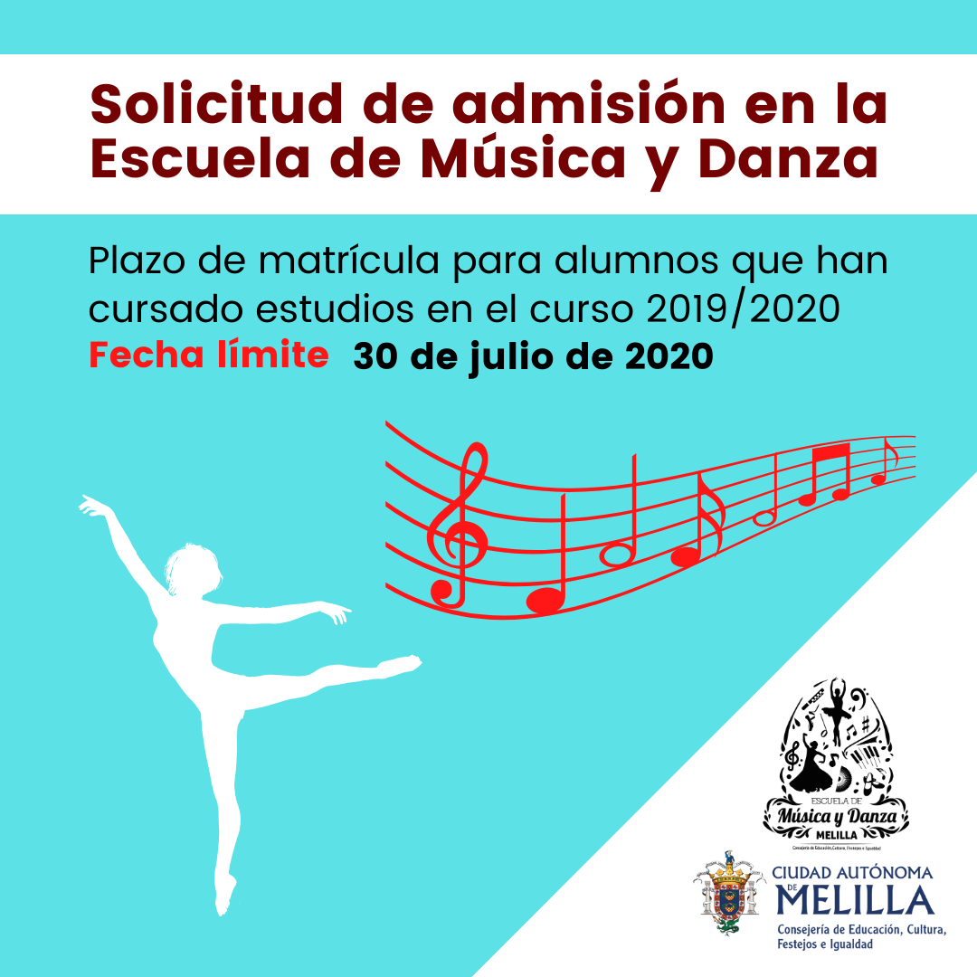 Abierto el plazo de inscripción para la Escuela de Música y Danza de la Ciudad Autónoma de Melilla